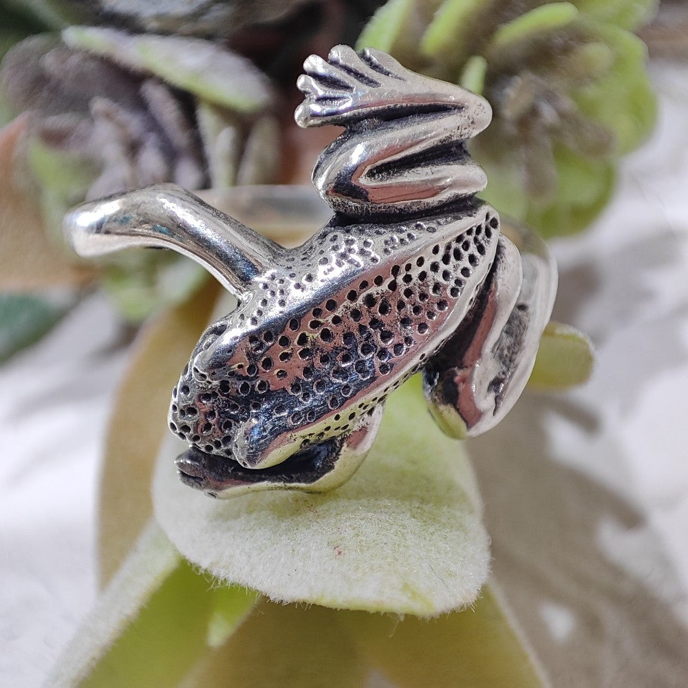 ANELLO con RANA artigianale in argento 925 - UGRA
