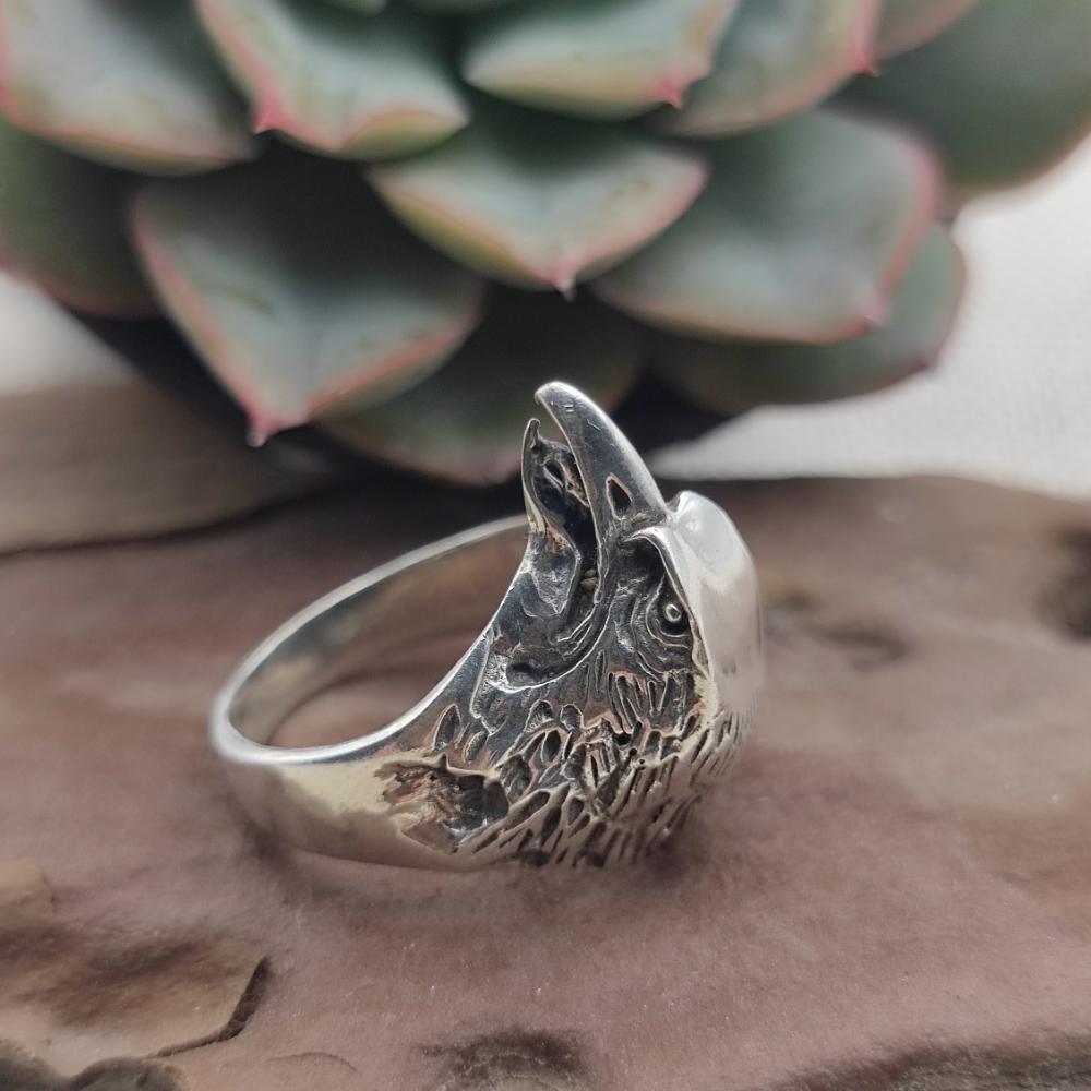 Anello testa di aquila in argento 925 - KADIRI