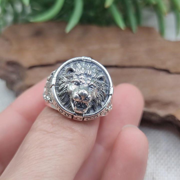 Anello in argento 925 testa di leone - SINHA