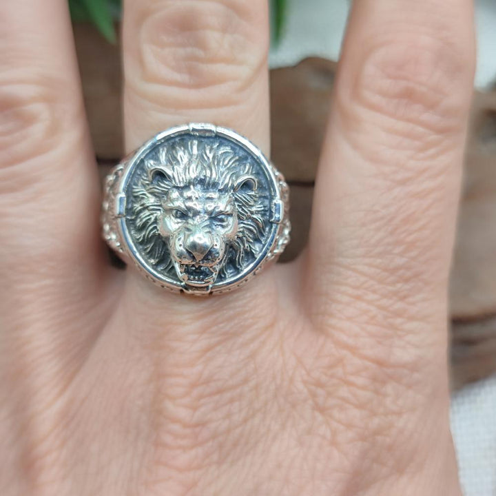 Anello in argento 925 testa di leone - SINHA