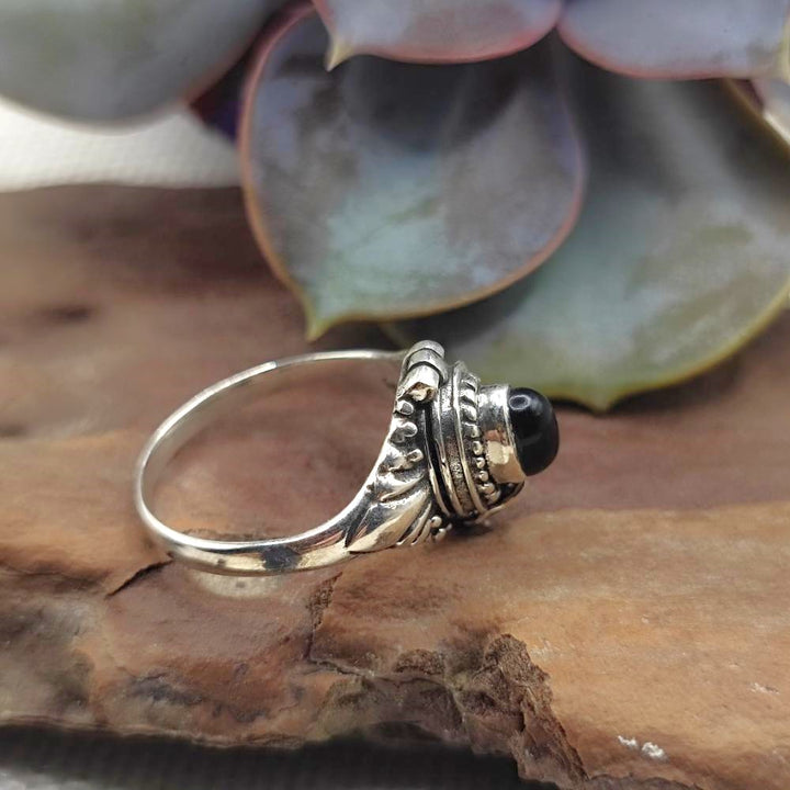 Anello veleno apribile in argento 925 con pietra - BHONGIR