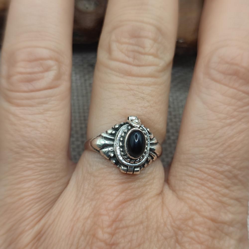 Anello veleno apribile in argento 925 con pietra - BHONGIR