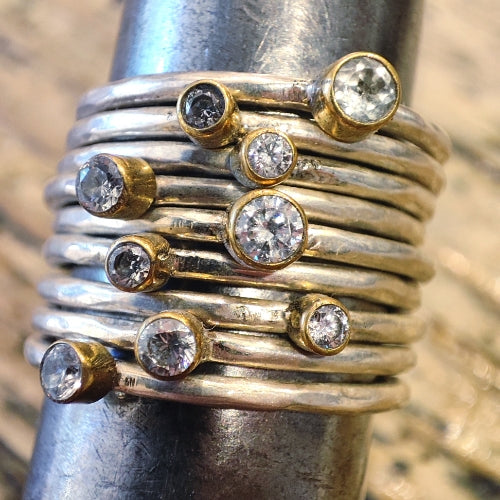 Mehrfachring aus 925er Silber mit Stein – PACHOD