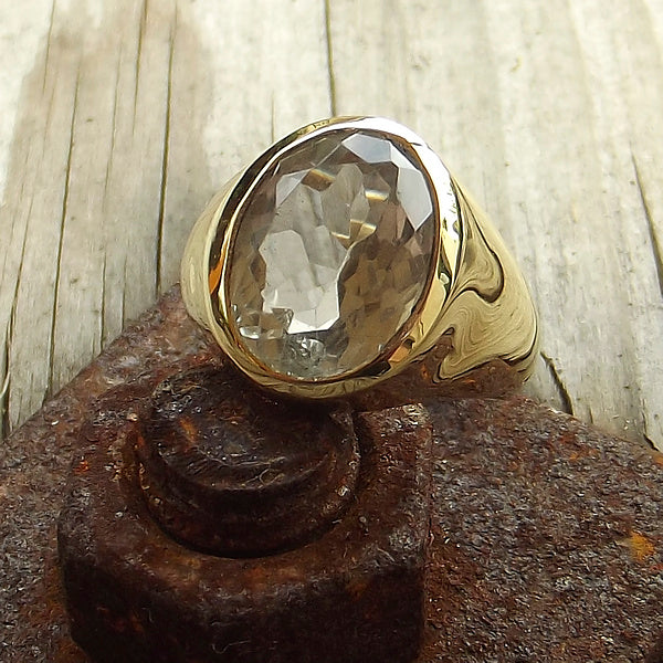 ANELLO MIGNOLO in ottone chevalier con pietra | Anelli con pietra