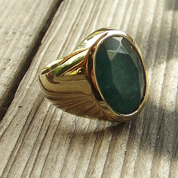 ANELLO MIGNOLO in ottone chevalier con pietra | Anelli con pietra