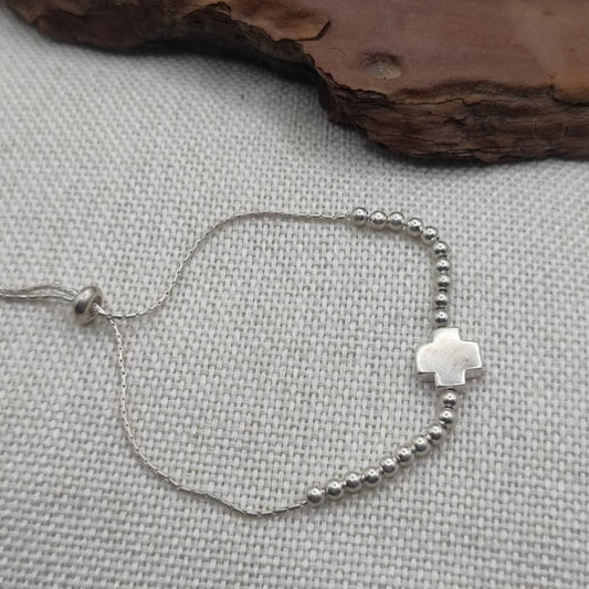 BRACCIALE artigianale in argento con croce - MARKAPUR
