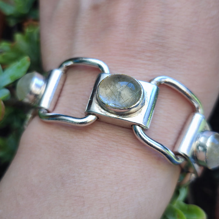 Bracciale geometrico in argento 925 con pietra - ITWAN