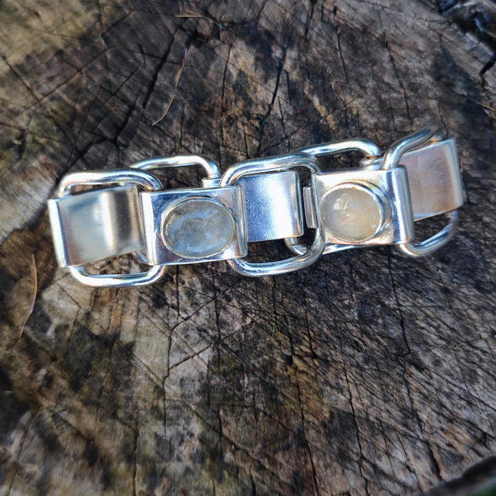 Bracciale geometrico in argento 925 con pietra - ITWAN