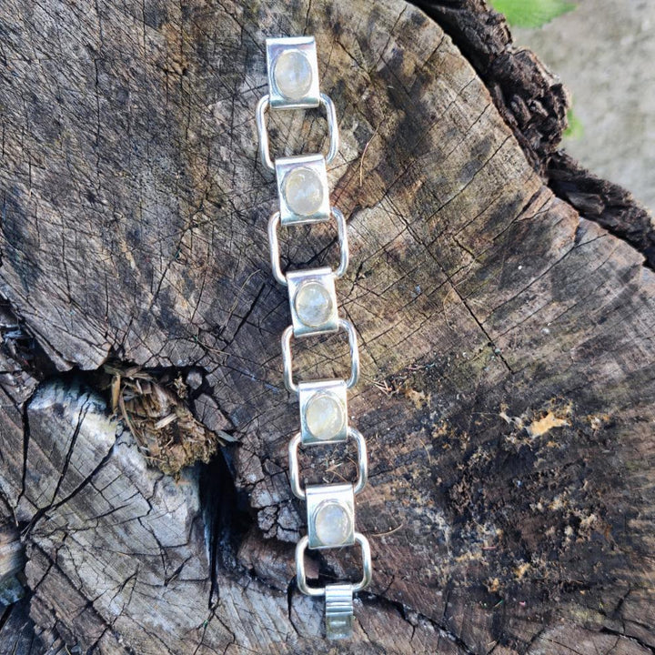 Bracciale geometrico in argento 925 con pietra - ITWAN