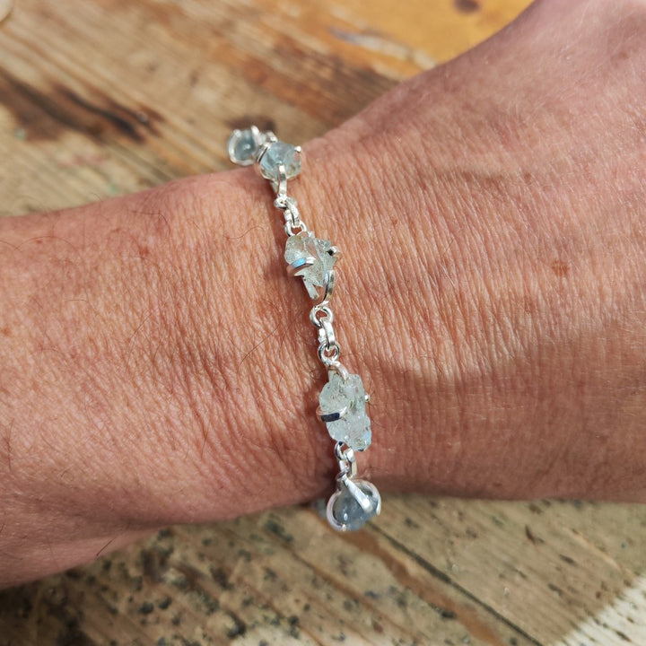 BRACCIALE INAY con Acquamarina grezza in argento 925