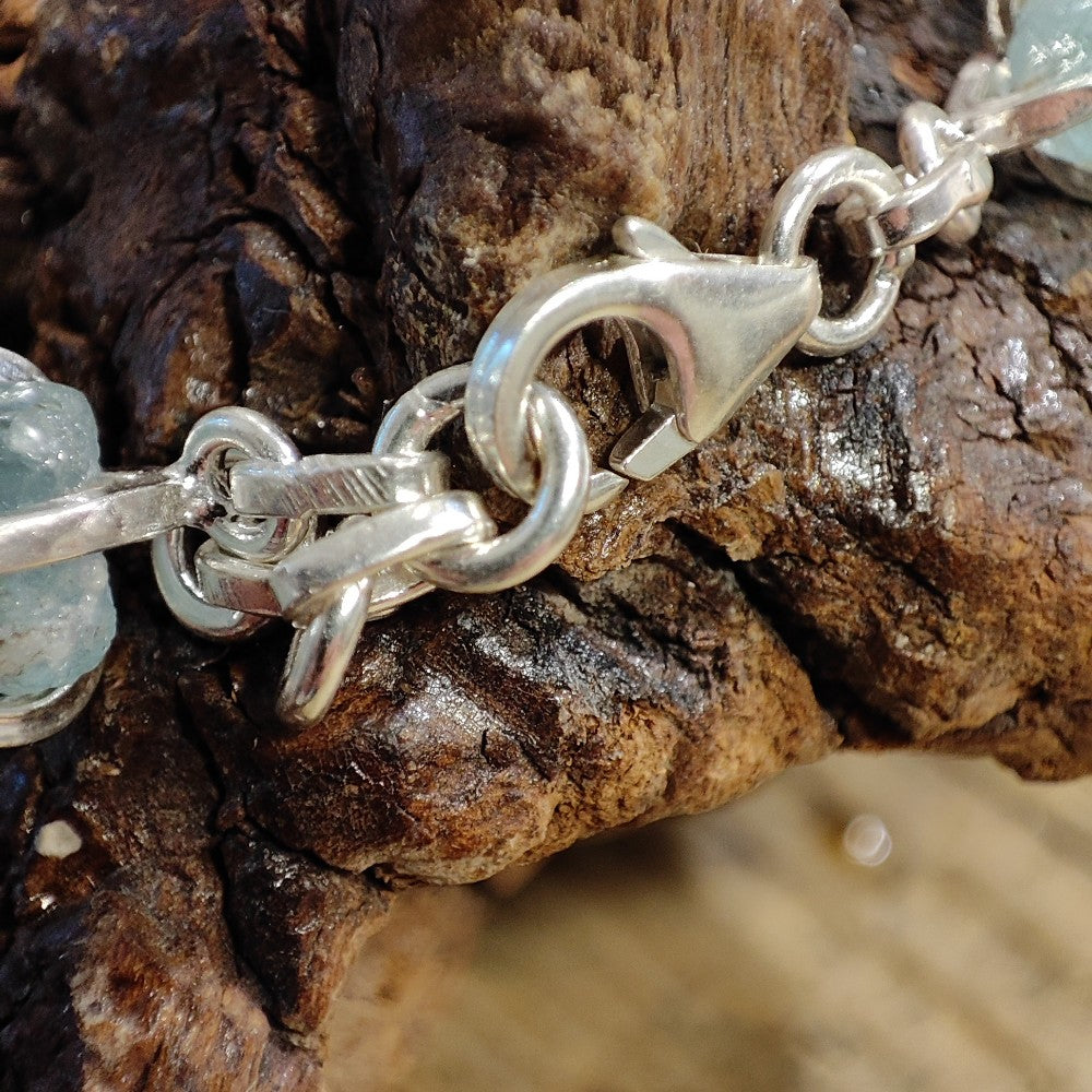 BRACCIALE INAY con Acquamarina grezza in argento 925