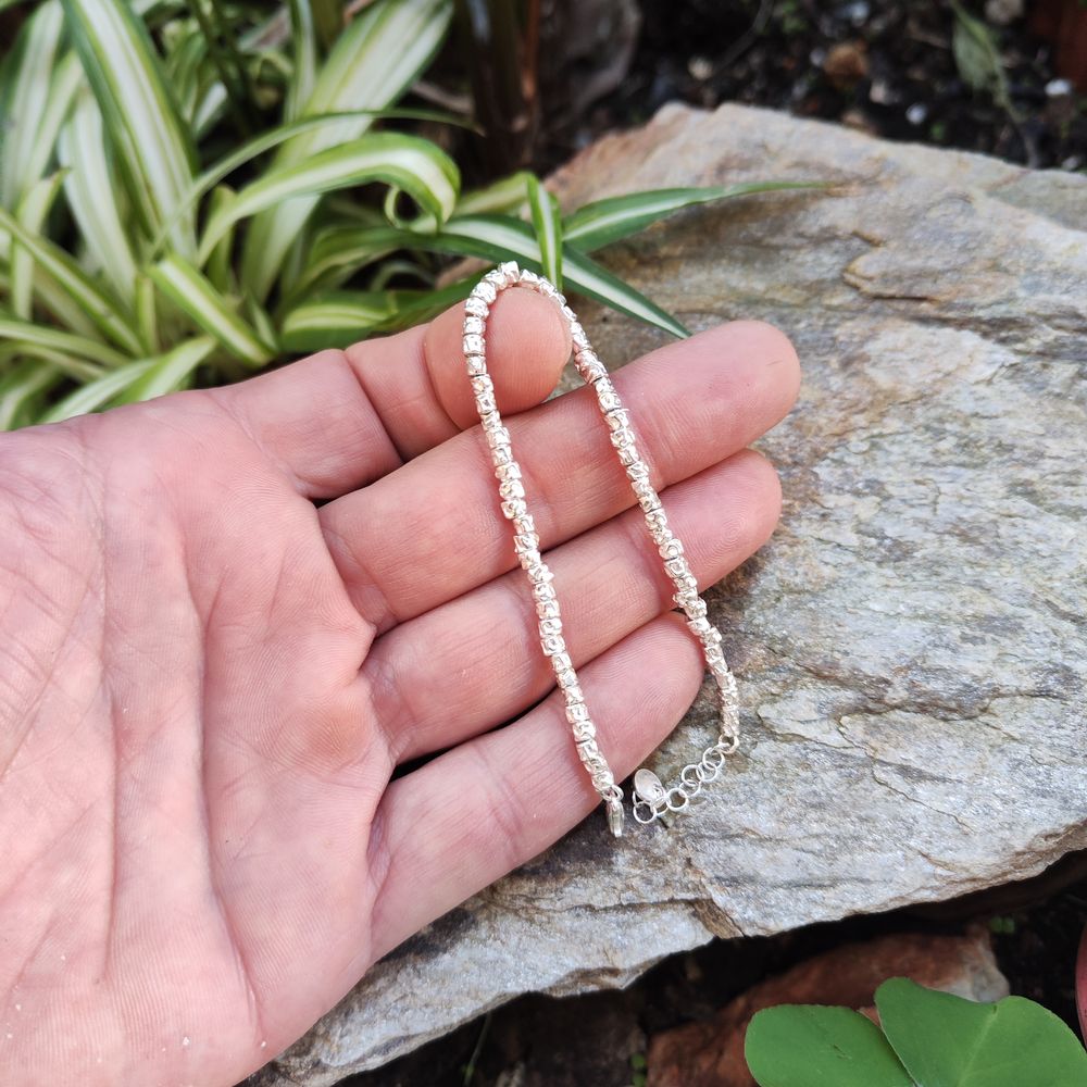 BRACELET handcrafted with hammered tubes - TINY