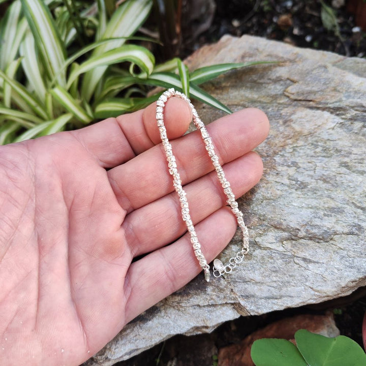 BRACELET handcrafted with hammered tubes - TINY