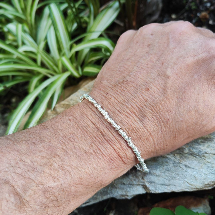 BRACELET handcrafted with hammered tubes - TINY
