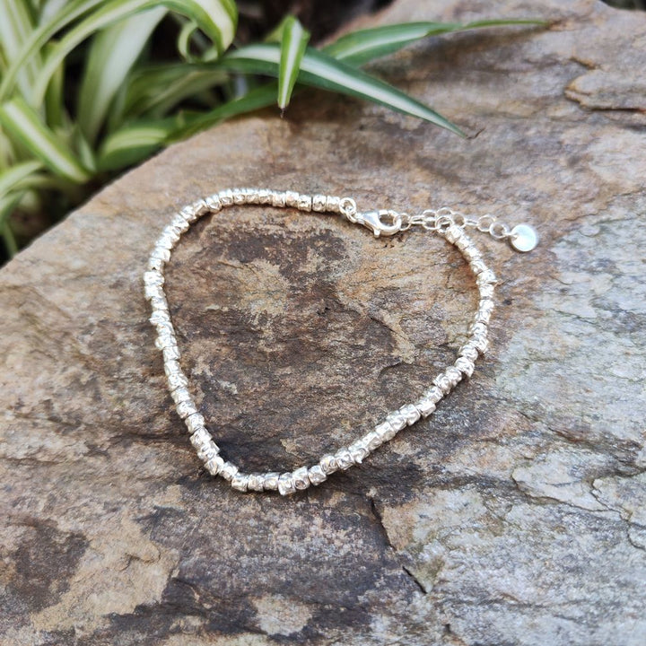 BRACELET handcrafted with hammered tubes - TINY