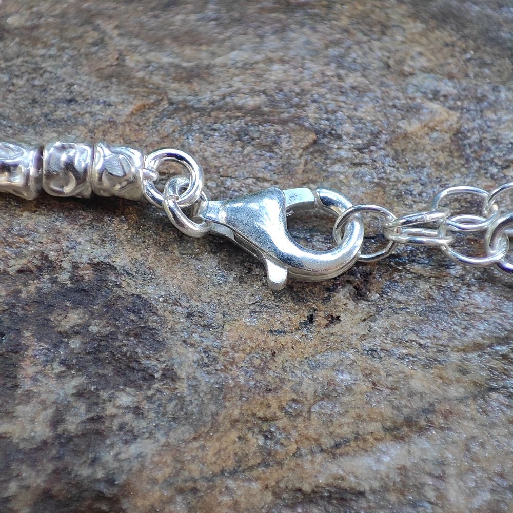 BRACELET handcrafted with hammered tubes - TINY
