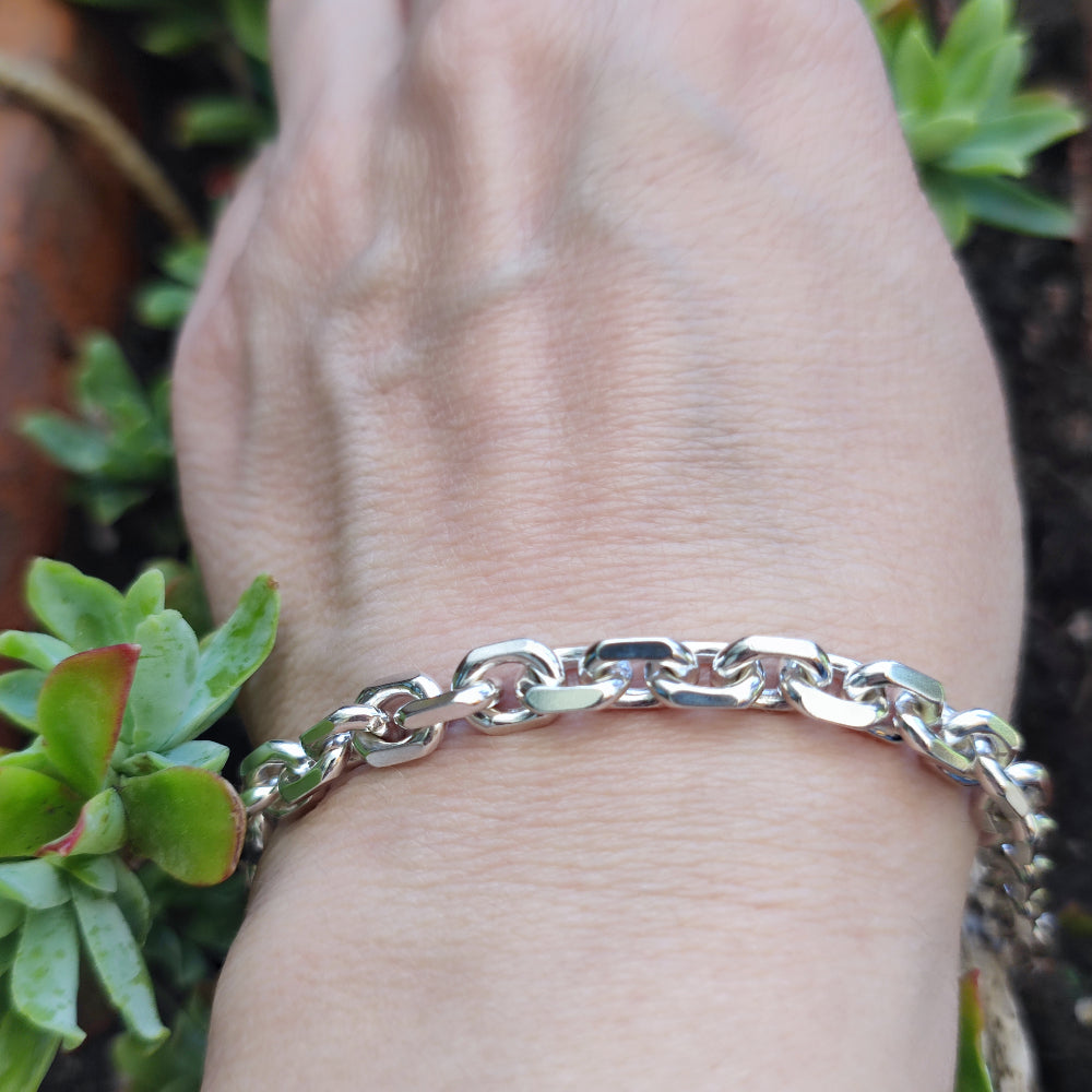 Bracciale catena quadrata in argento 925 - ERIK