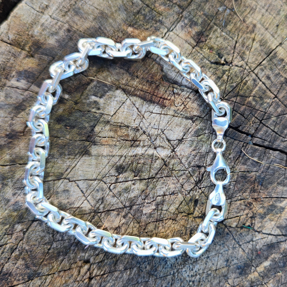 Bracciale catena quadrata in argento 925 - ERIK