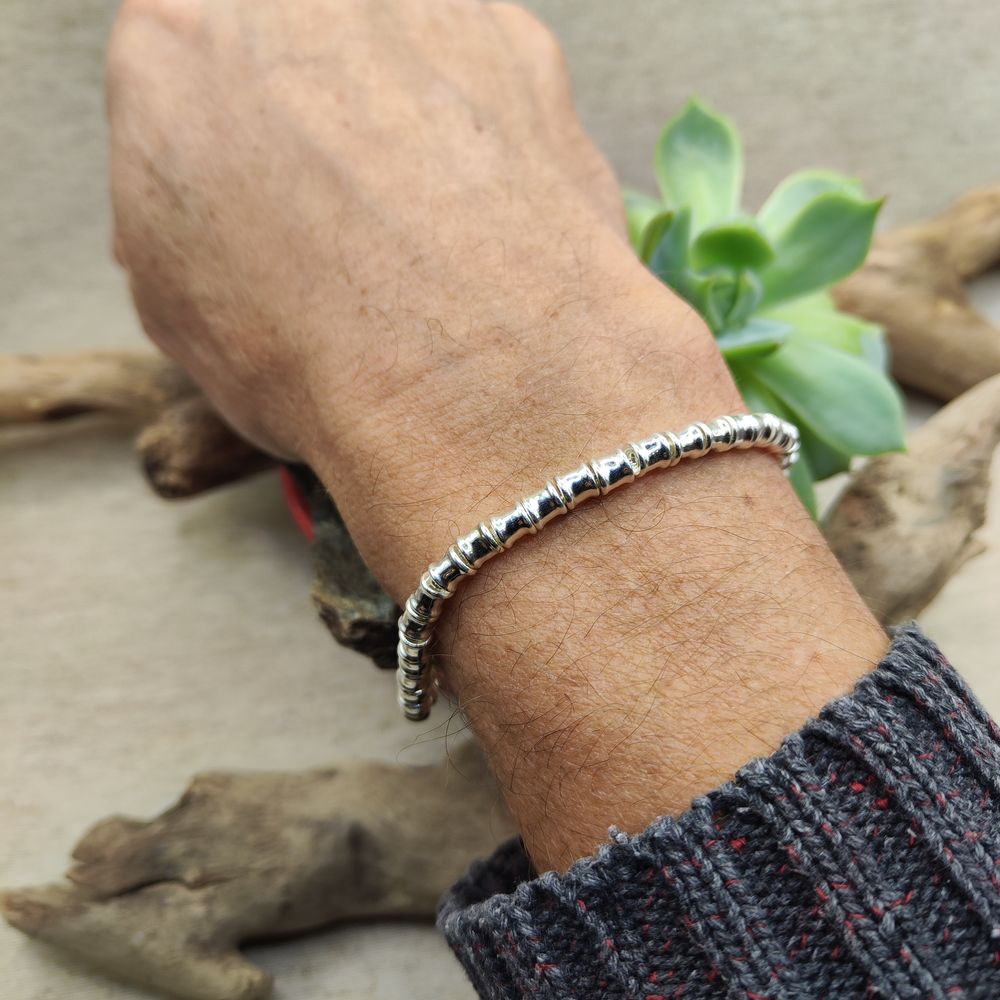 BRACCIALE ARGENTO catena a cilindri - WILLY