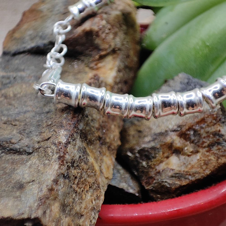 BRACCIALE ARGENTO catena a cilindri - WILLY dettagli