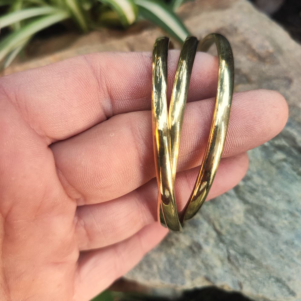 Bracciale artigianale in ottone - PRAKAT#diametro_68-mm-bombato