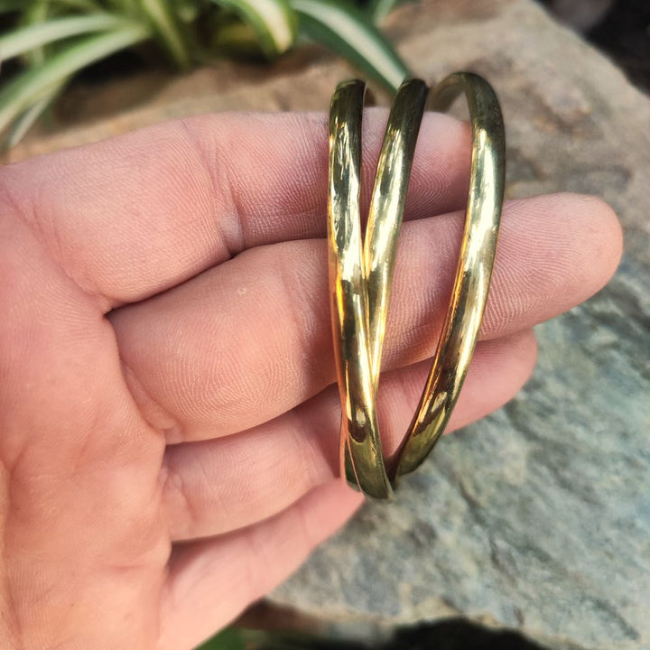 Bracciale artigianale in ottone - PRAKAT#diametro_68-mm-bombato