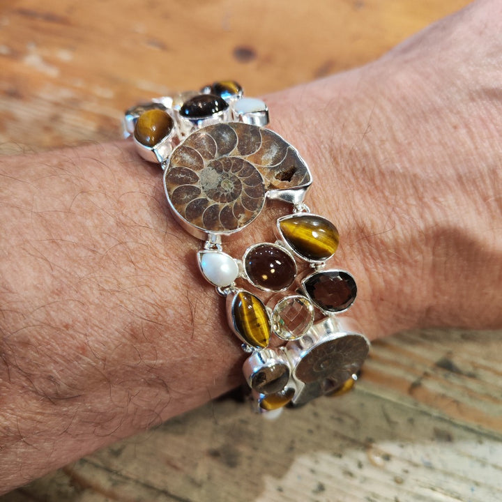 Bracciale AMMONITE FOSSILE argento 925 - SNAIL