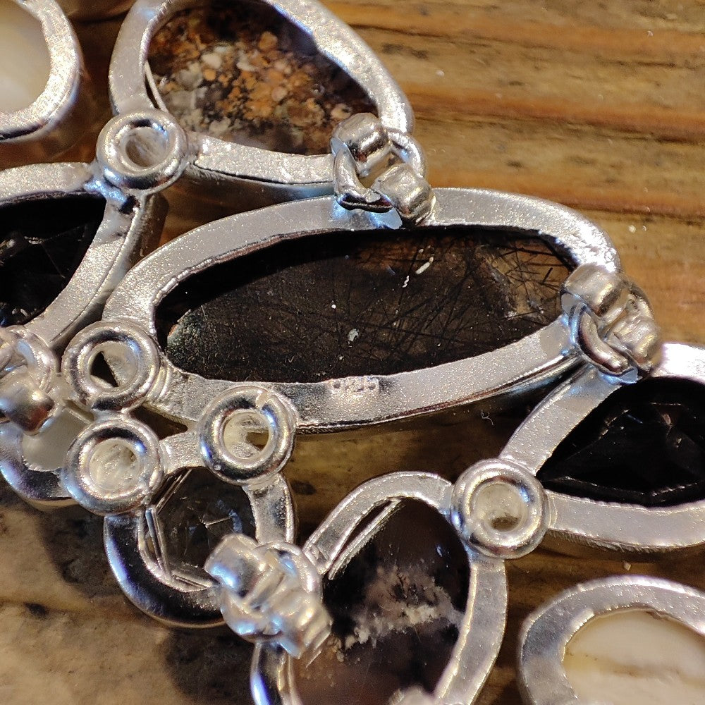 Bracciale con QURZO RUTILATO in argento 925 - NADIA