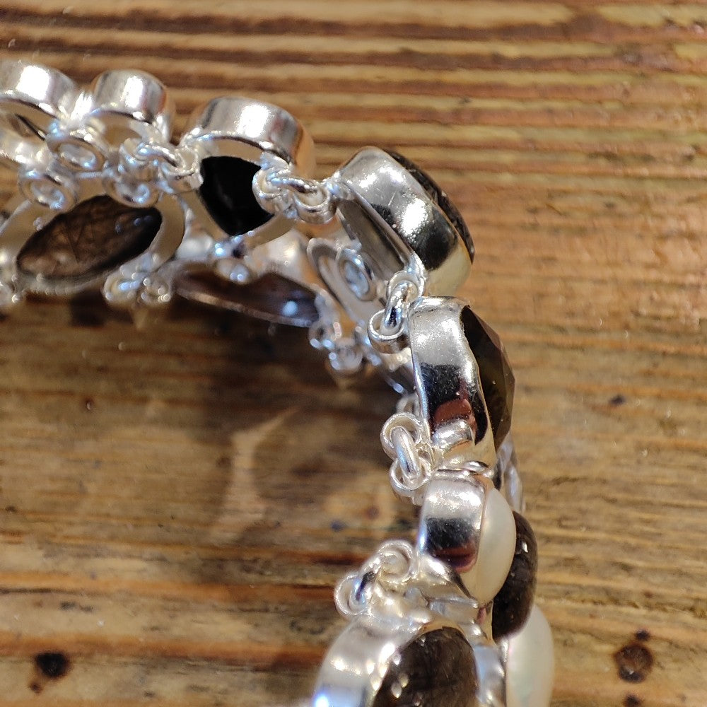 Bracciale con QURZO RUTILATO in argento 925 - NADIA