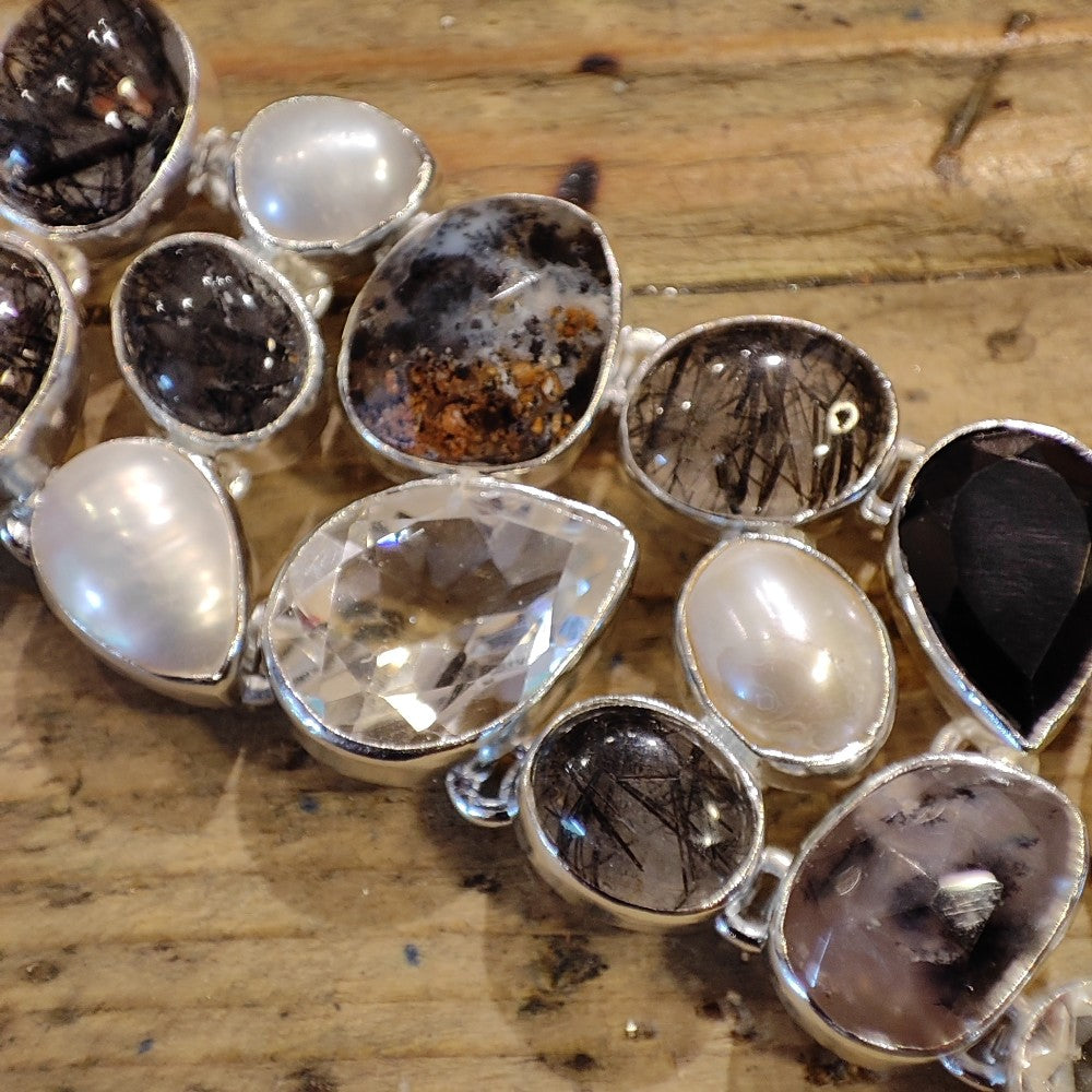 Bracciale con QURZO RUTILATO in argento 925 - NADIA