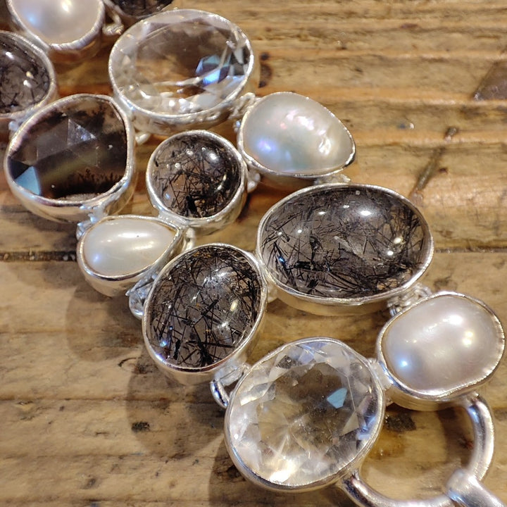 Bracciale con QURZO RUTILATO in argento 925 - NADIA