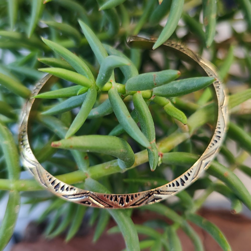 Bracciale TUAREG aperto rigido etnico in ottone - GODAPHINI