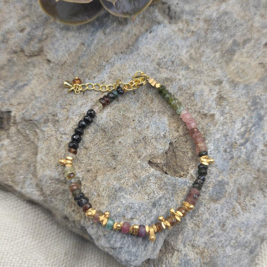 Bracciale in ottone con tormalina - SAWAI