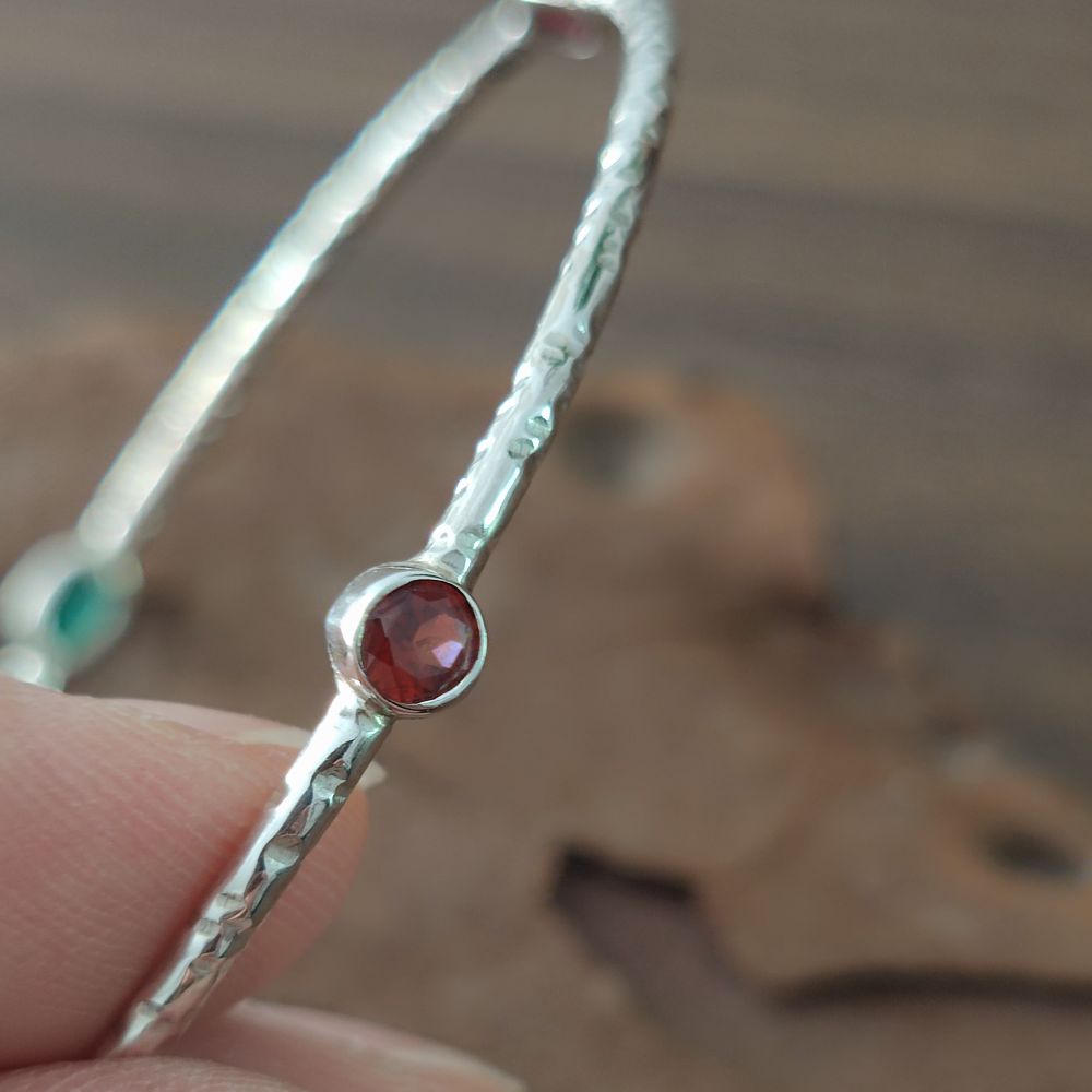 Bracciale rigido multipietra in argento 925 - KEHSPUR