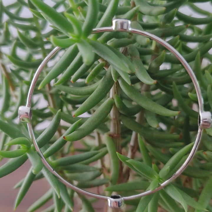 Bracciale rigido con pietra in argento 925 - BARIKUL