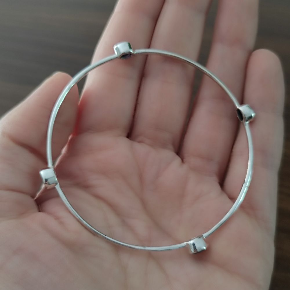 Bracciale rigido con pietra in argento 925 - BARIKUL