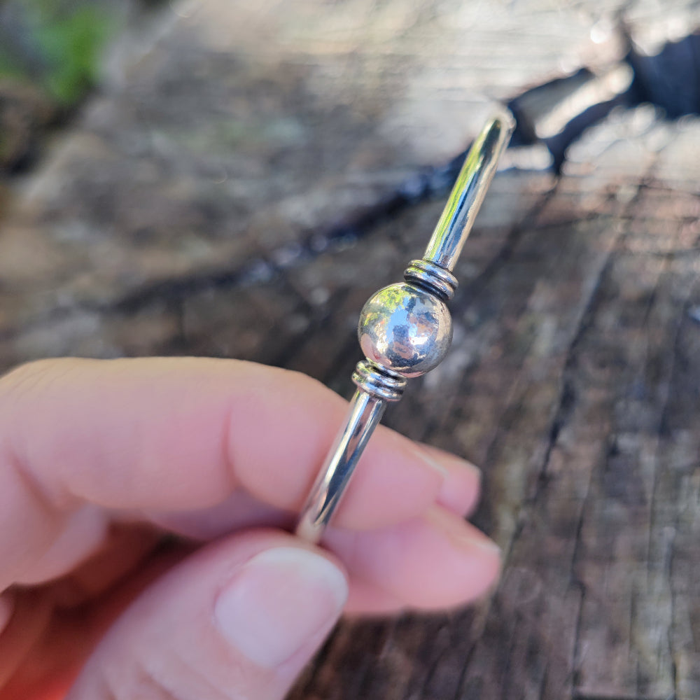 Bracciale liscio a cerchio apribile in argento 925 - SUKKAM