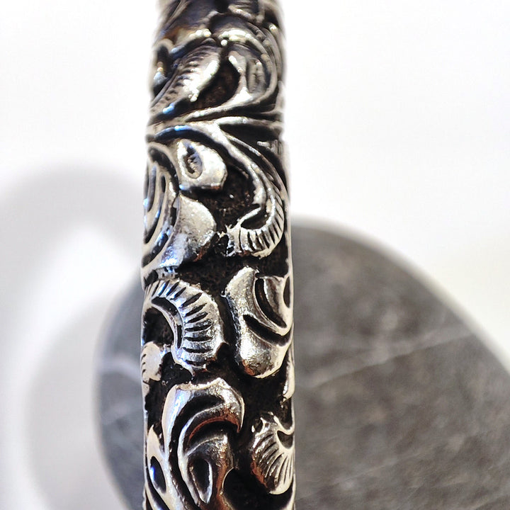 Bracciale NIRIL in Argento 925 – Artigianato Indiano Floreale Handmade dettagli floreali