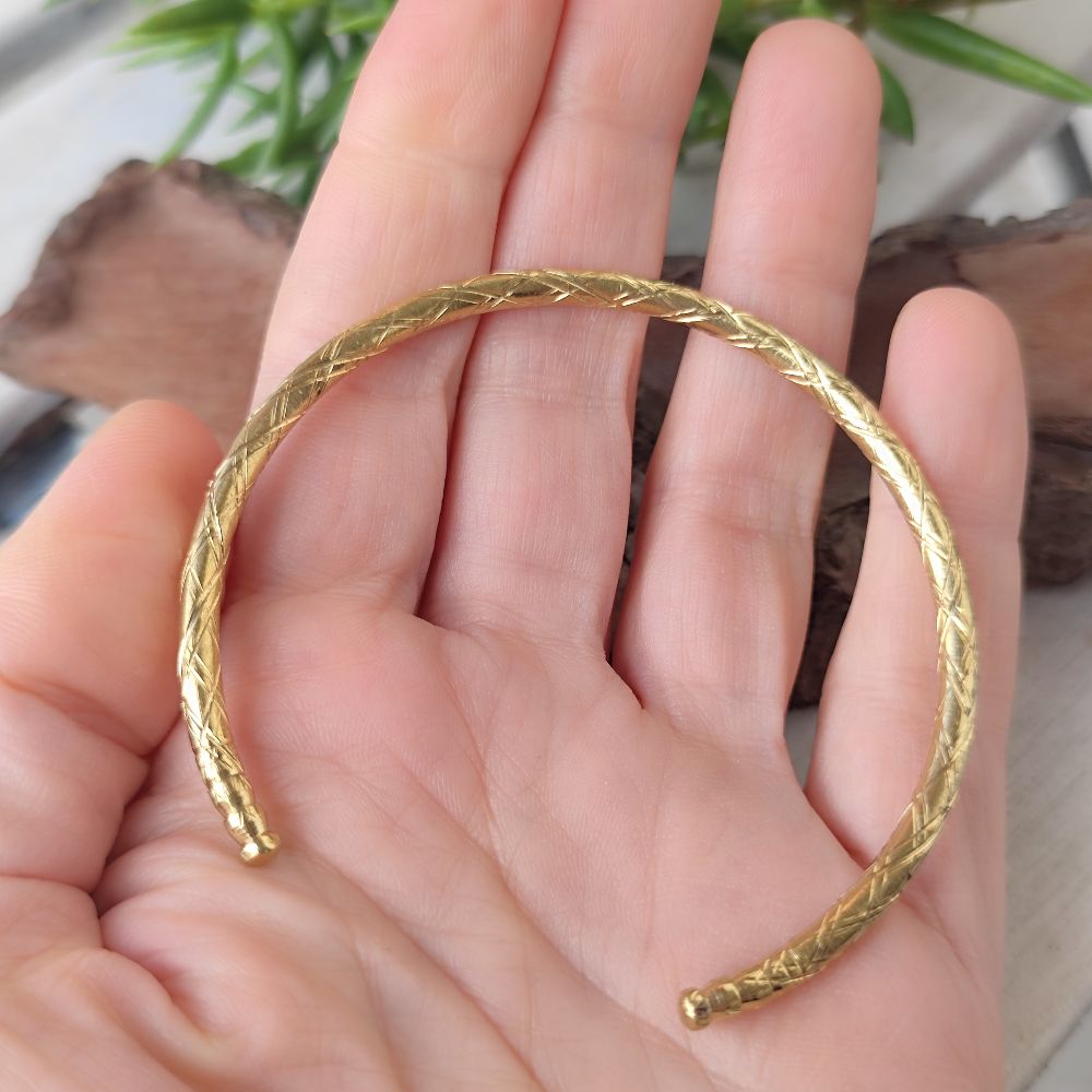 Bracciale TUAREG aperto rigido in ottone - KHUNTA
