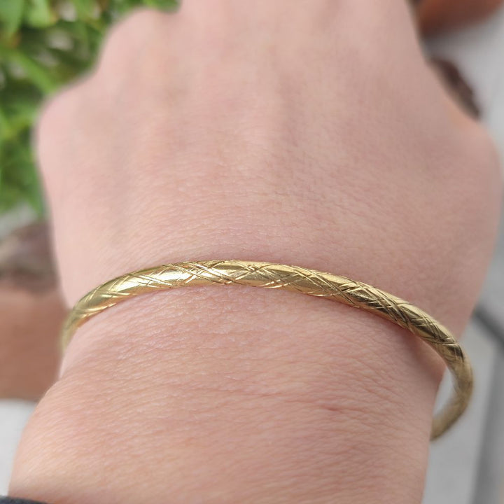 Bracciale TUAREG aperto rigido in ottone - KHUNTA