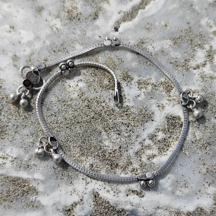 Cavigliera etnica in argento 925 - JIJAT