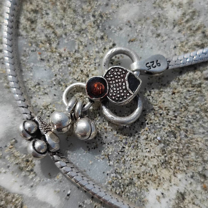 Cavigliera etnica in argento 925 - JIJAT