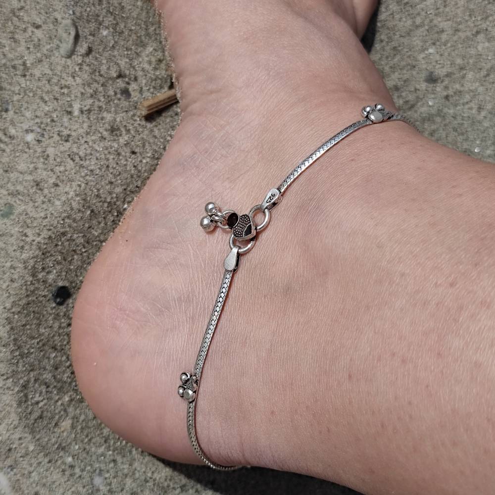 Cavigliera etnica in argento 925 - JIJAT