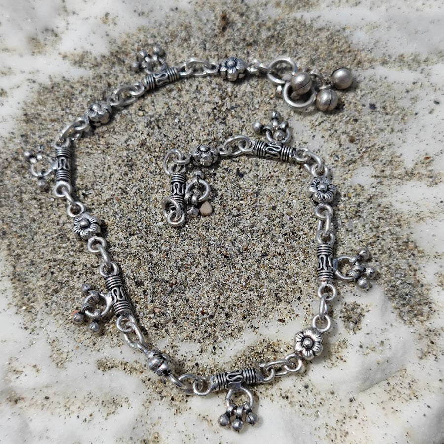 Cavigliera etnica in argento 925 - KARIWAKI