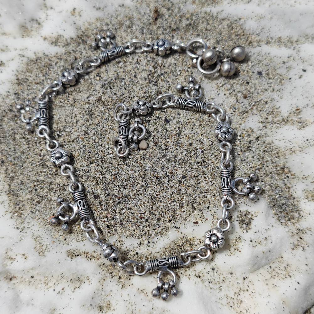 Cavigliera etnica in argento 925 - KARIWAKI