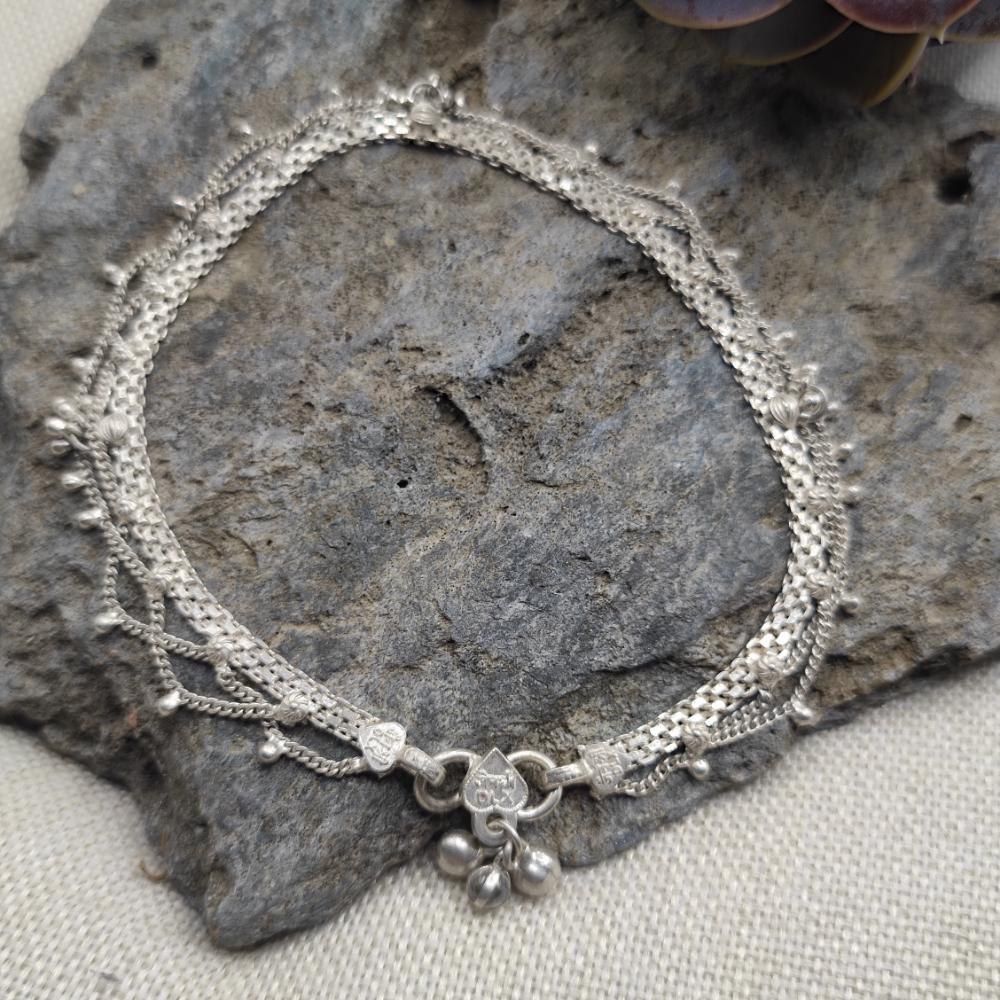 Cavigliera etnica indiana in argento 925 - MALVYA