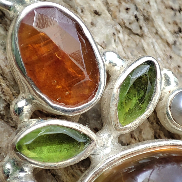 Ciondolo etnico in argento 925 con pietra - CHICHARI