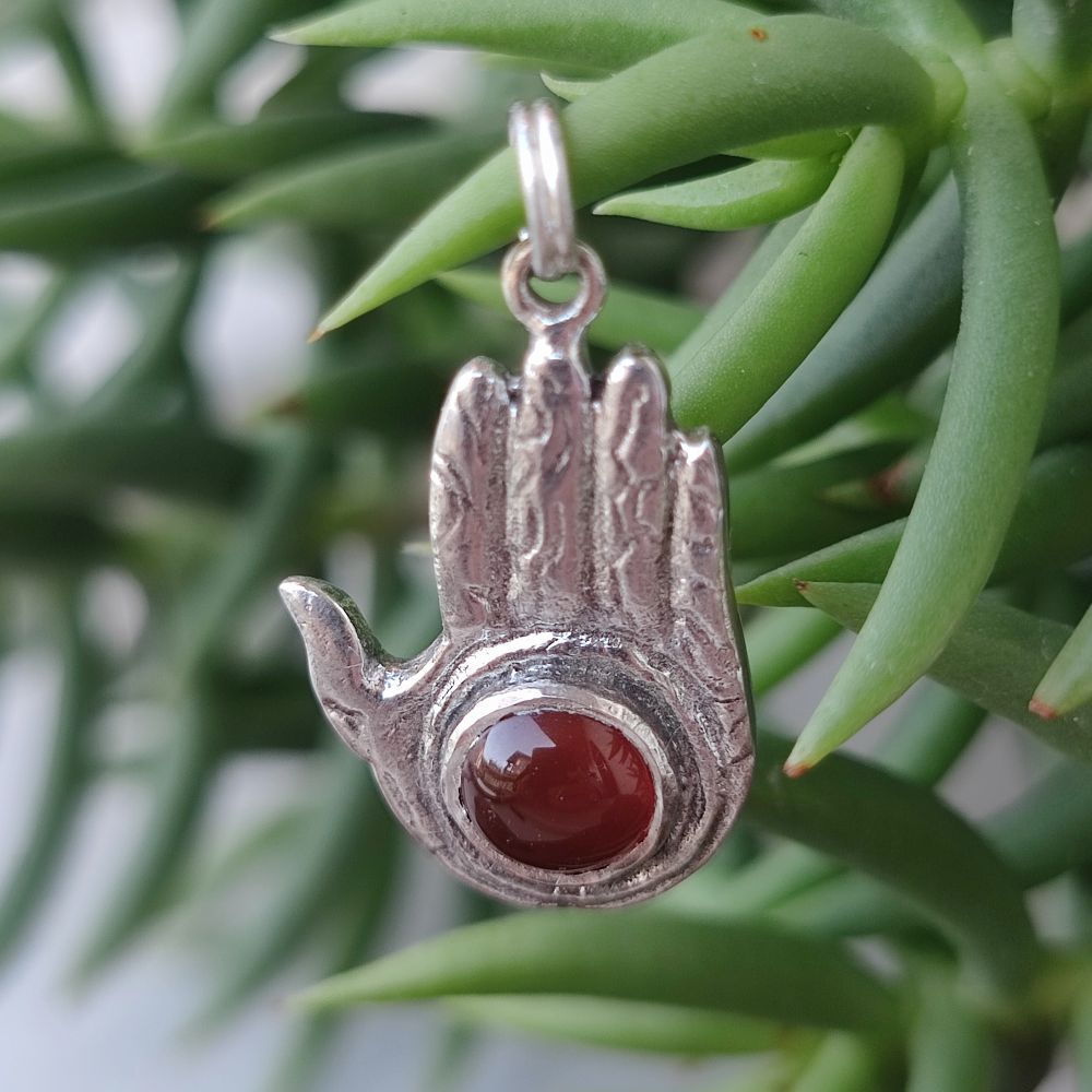 Ciondolo mano di Buddha in argento 925 pietra - NAYAGRAM