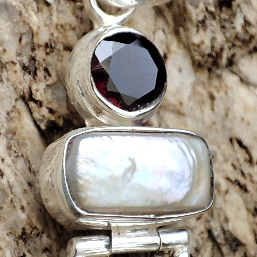 Ciondolo etnico in argento 925 con pietra - SINGHANWAS