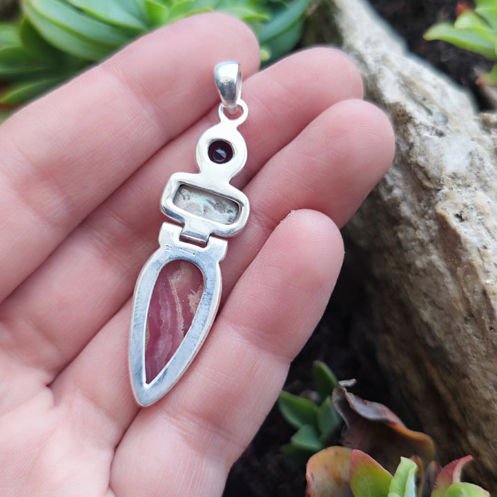 Ciondolo etnico in argento 925 con pietra - SINGHANWAS